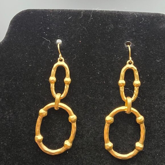 Ralph Lauren Jewelry - Ralph Lauren Gold-Tone Linked Oval Dangle Earrings With Textured Design